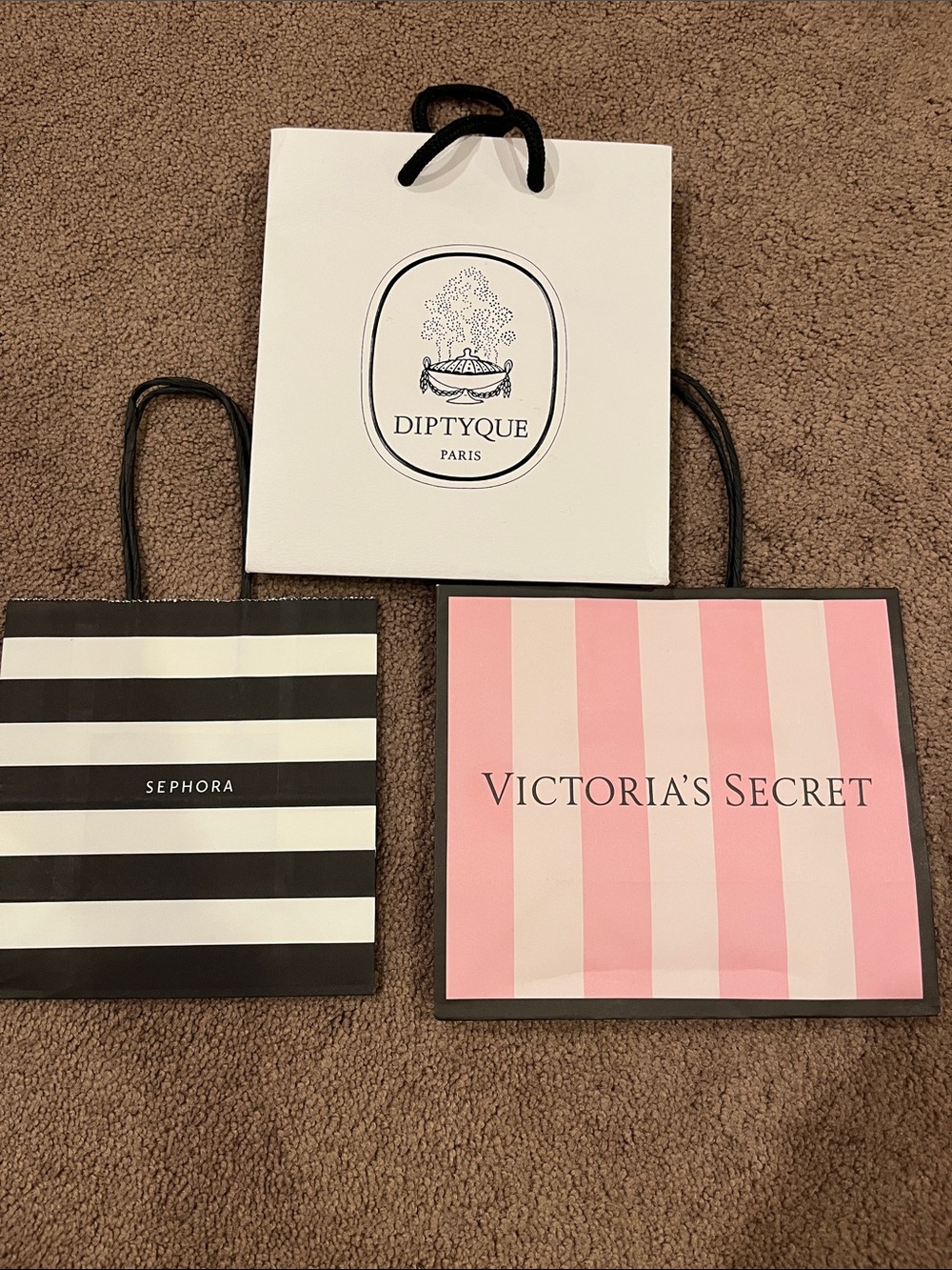 Diptyque/Victoria's Secret Pink Stripe Shopping Bag - Women Bags